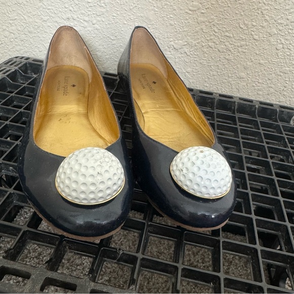 Kate Spade Golf Ball Navy Patented Flats - Picture 9 of 10